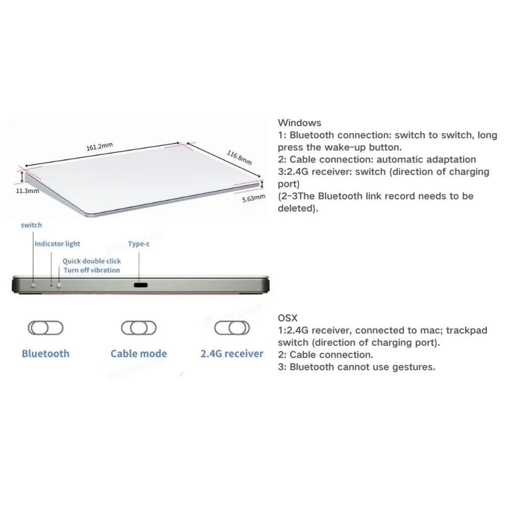 Trackpad Bluetooth Wireless Windows & Mac
