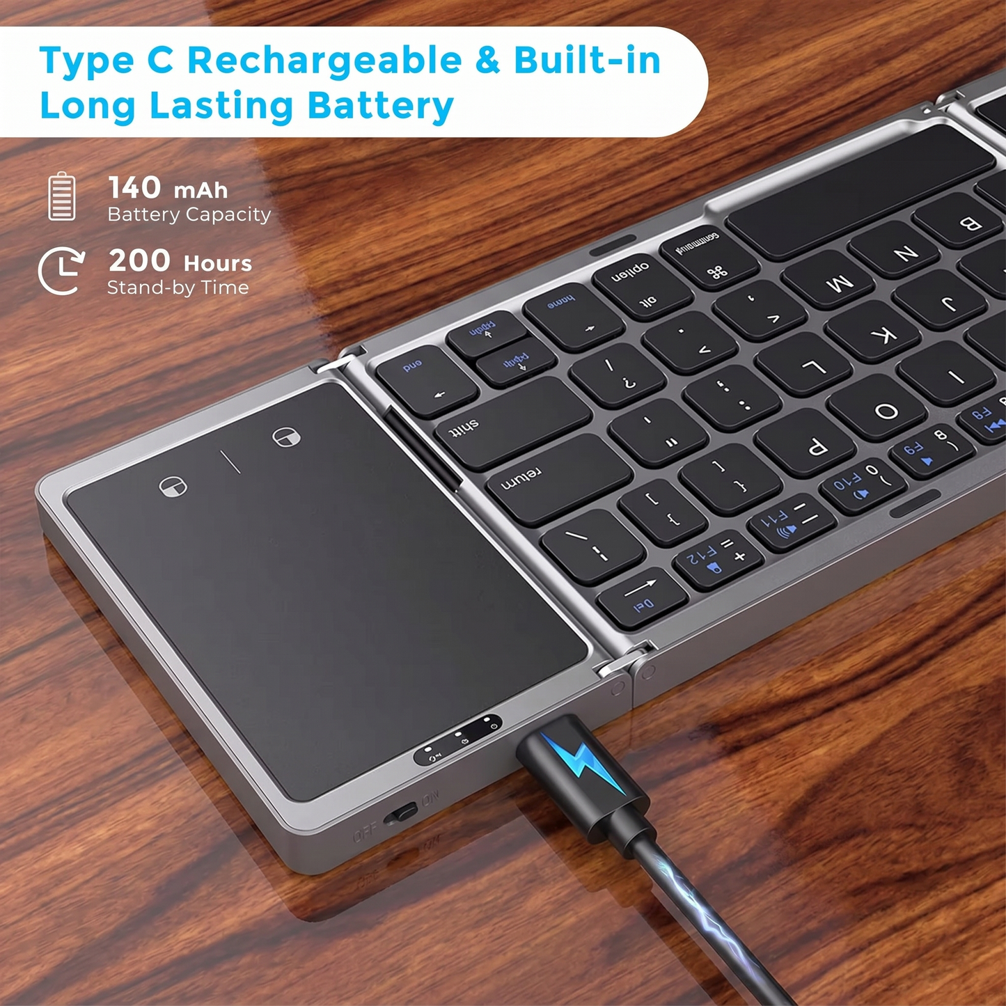 Tastiera Bluetooth Pieghevole | – PC, Mac, iOS, Android
