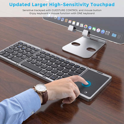 Tastiera Bluetooth Pieghevole | – PC, Mac, iOS, Android