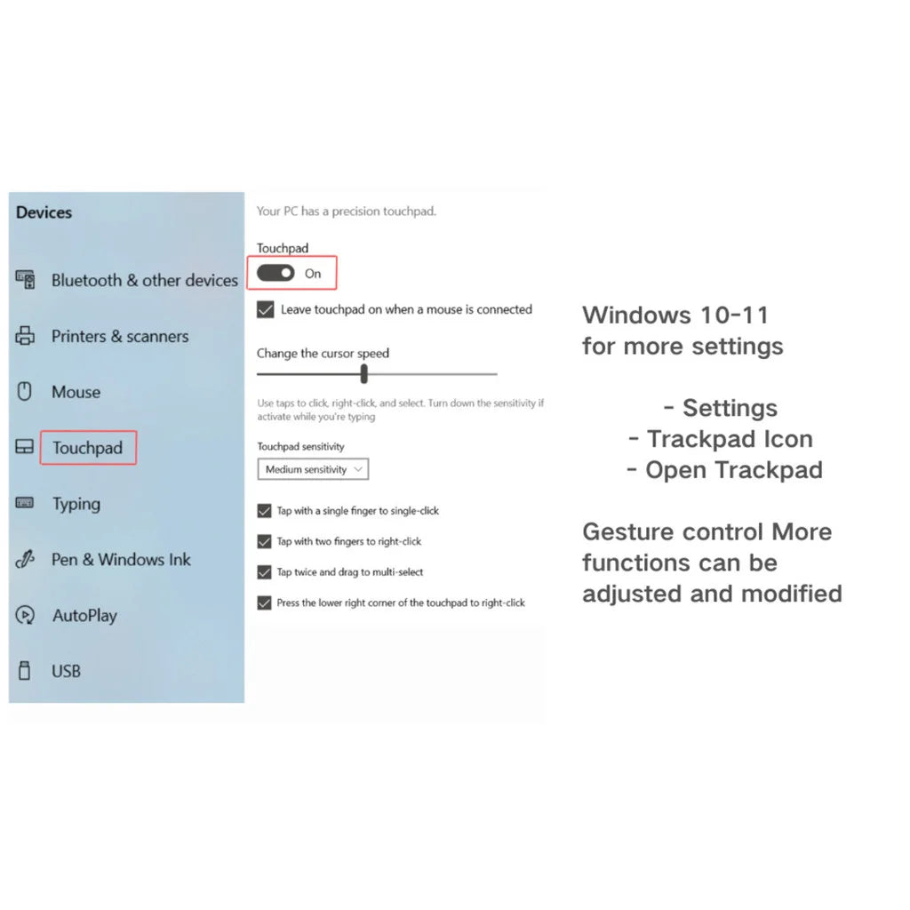 Trackpad Bluetooth Wireless  Windows & Mac